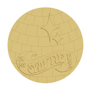 3D Design By Line Disco Ball MDF Cutout With In My Swiftie Era Script - Unfinished For DIY