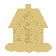 3D Design By Line Doghouse MDF Cutout We Believe in Santa Paws - Unfinished For DIY