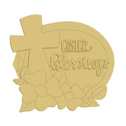 3D Design By Line Oval MDF Cutout Easter Blessings - Unfinished For DIY