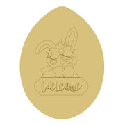 3D Design By Line Egg MDF Cutout Welcome - Unfinished For DIY