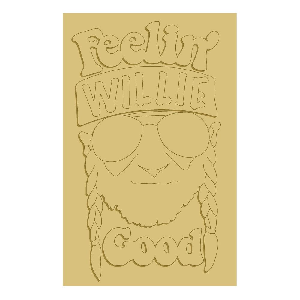 3D Design By Line Rectangle MDF Cutout Feelin Willie Good - Unfinished For DIY