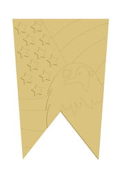 3D Design By Line Pennant MDF Cutout Eagle Flag With Stars Design - Unfinished For DIY