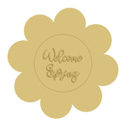3D Design By Line Flower MDF Cutout Welcome Spring - Unfinished For DIY