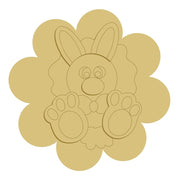 3D Design By Line Flower MDF Cutout Rabbit On Flower - Unfinished For DIY