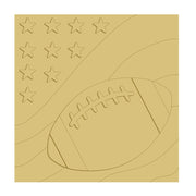 3D Square MDF Cutout Football With Stars And Waves - Unfinished For DIY