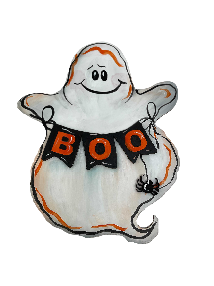 3D Design By Line Ghost MDF Cutout Boo Banner - Unfinished For DIY