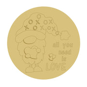3D Design By Line Round MDF Cutout Lion Wearing Santa Hat With XOX Pattern And All You Need Is Love - Unfinished For DIY