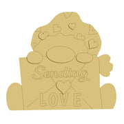 3D Design By Line Gnome MDF Cutout Sending Love - Unfinished For DIY