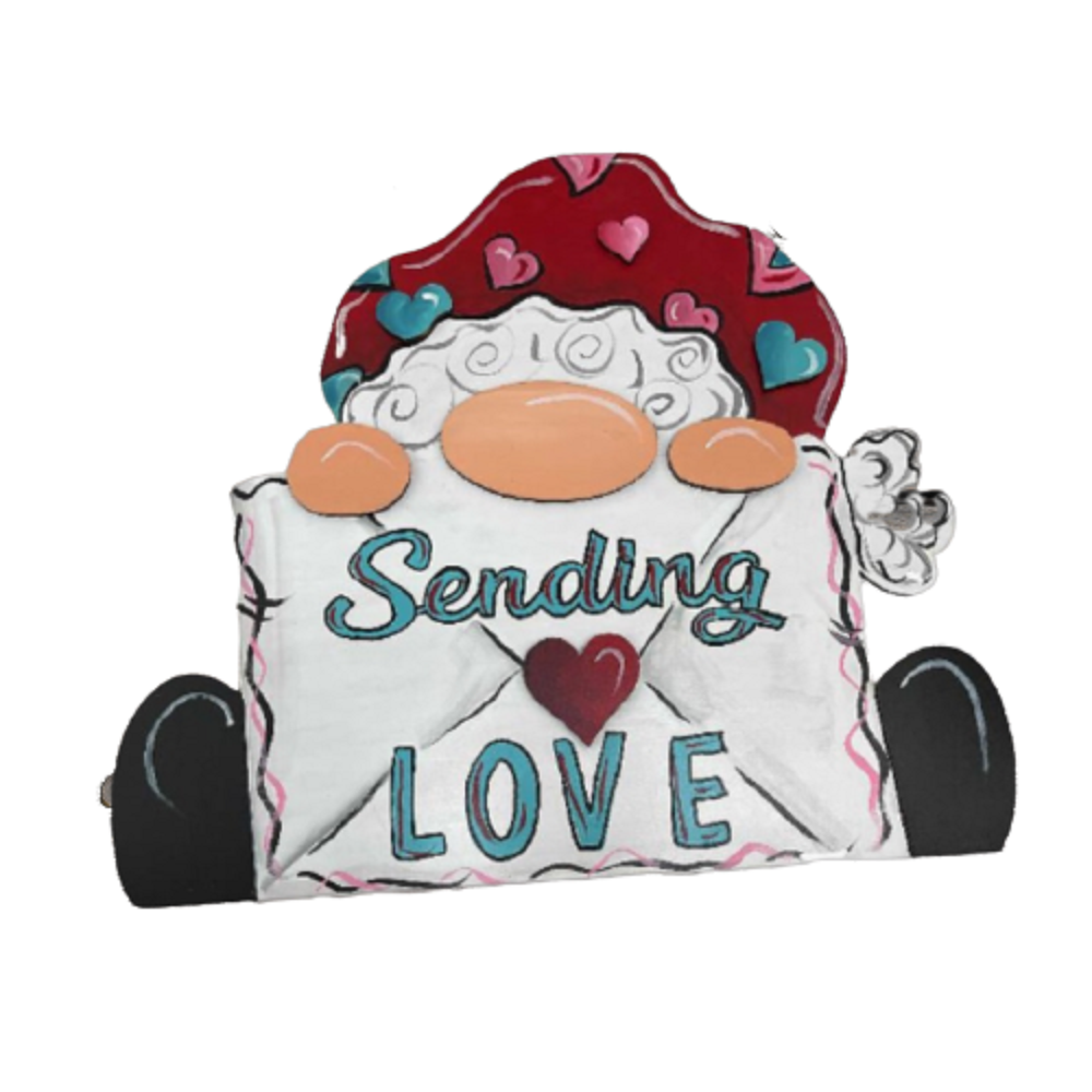 3D Design By Line Gnome MDF Cutout Sending Love - Unfinished For DIY