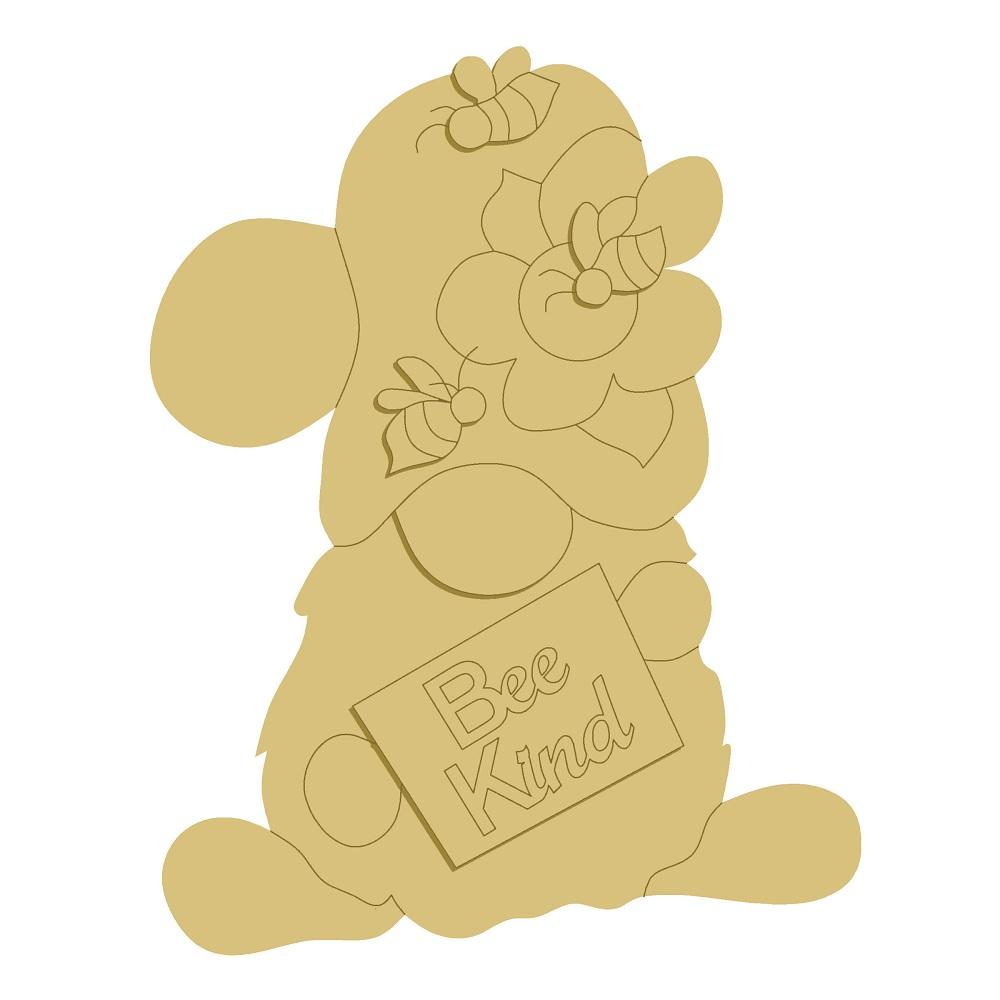 3D Design By Line Gnome MDF Cutout Bee Kind Sign - Unfinished For DIY