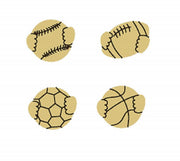 3D Design By Line Interchangeable MDF Cutout Baseball, Football, Soccer Ball, Basketball - Unfinished For DIY