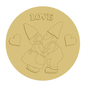 Design By Line Round MDF Cutout Love Gnomes With Hearts - Unfinished For DIY