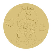 3D Round MDF Cutout True Love Gnomes - Unfinished For DIY