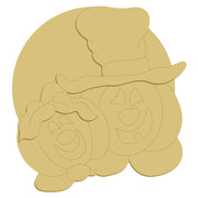 3D Design By Line Scarecrow And Pumpkin MDF Cutout Halloween Decor - Unfinished For DIY