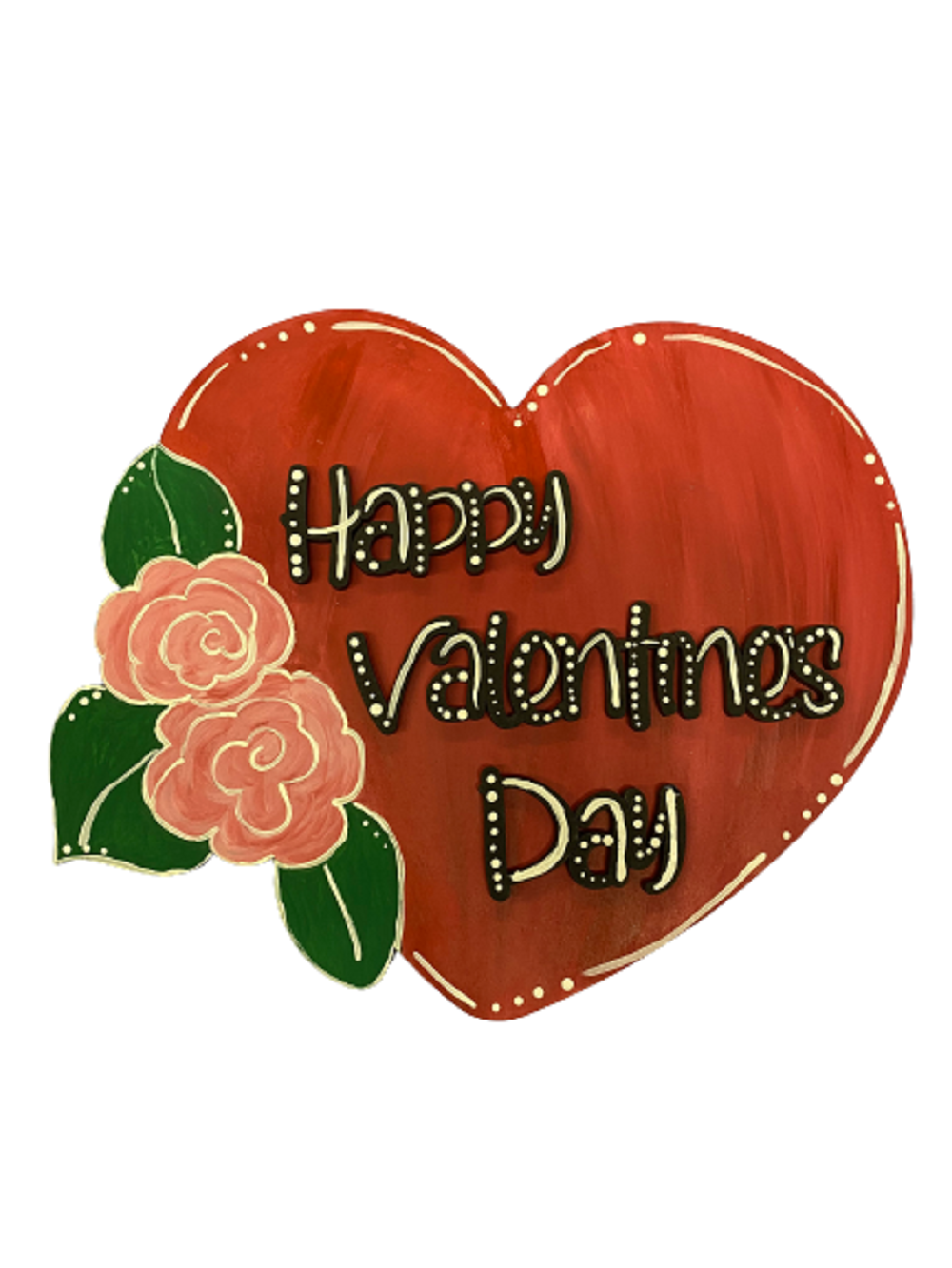 Design By Line Heart MDF Cutout Happy Valentines Day - Unfinished For DIY
