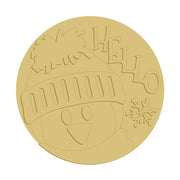 3D Design By Line Round MDF Cutout Hello Penguin With Winter Hat And Snowflake - Unfinished For DIY