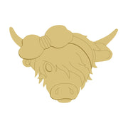 3D Design By Line Highlander Cow Head MDF Cutout - Unfinished For DIY