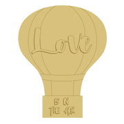 3D Design By Line Hot Air Balloon MDF Cutout Love Is In The Air - Unfinished For DIY