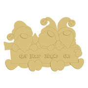 3D Gnomes MDF Cutout Get Your Jingle On - Unfinished For DIY