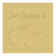 3D Design By Line Chicken MDF Cutout Just Chickin In Barn Scene - Unfinished For DIY3