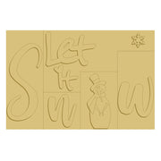 3D Design By Line Rectangle MDF Cutout Let It Snow - Unfinished For DIY