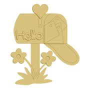 3D Design By Line Mailbox MDF Cutout Hello - Unfinished For DIY