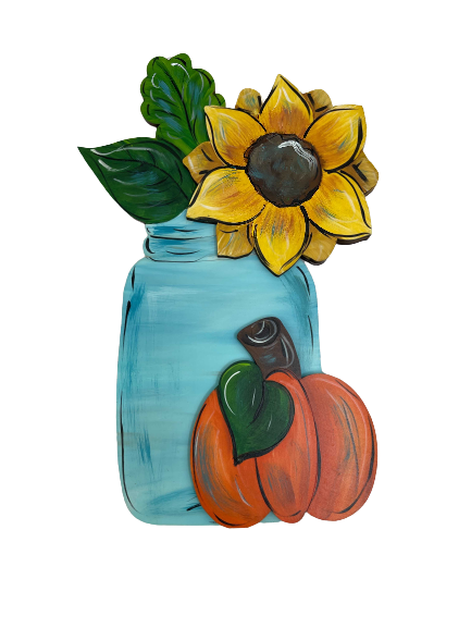 3D Mason Jar MDF Cutout Bouquet In A Jar - Unfinished For DIY