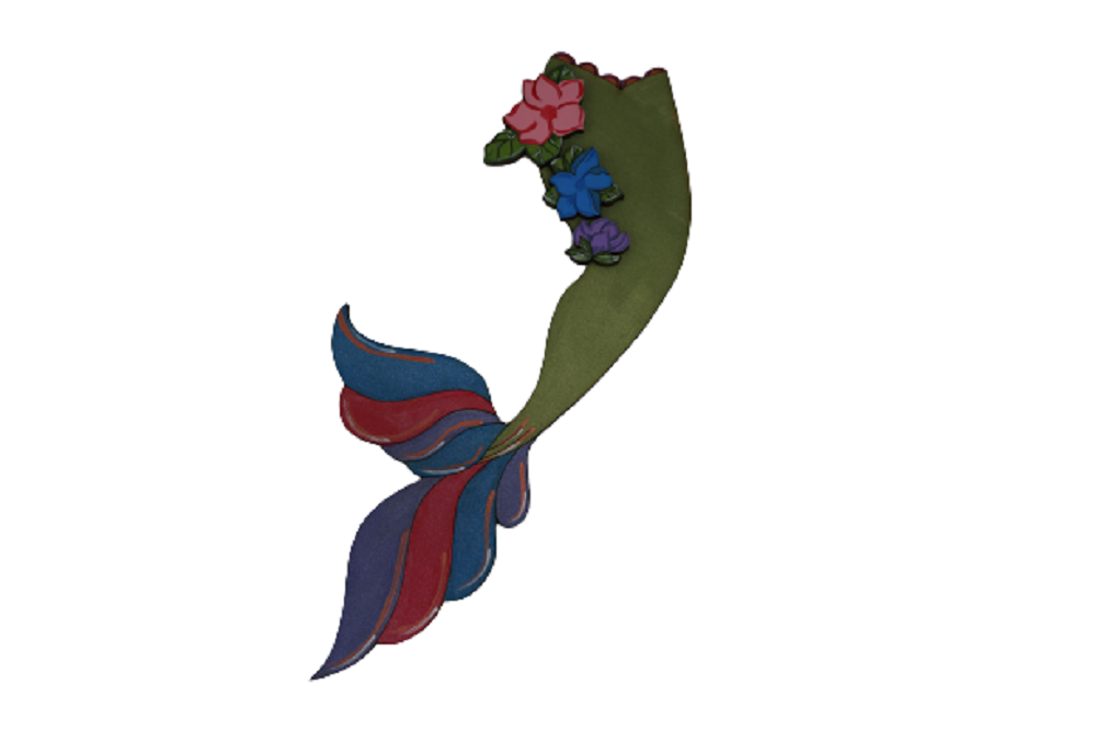 Design By Line Mermaid Tail MDF Cutout Silhouette - Unfinished For DIY