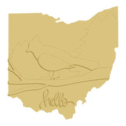 3D Design By Line Ohio MDF Cutout Hello - Unfinished For DIY