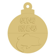 3D Design By Line Ornament MDF Cutout Gone Fishing - Unfinished For DIY