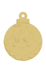 3D Ornament MDF Cutout Ms. Clause Ornament - Unfinished For DIY