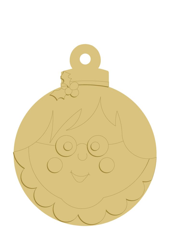 3D Ornament MDF Cutout Ms. Clause Ornament - Unfinished For DIY