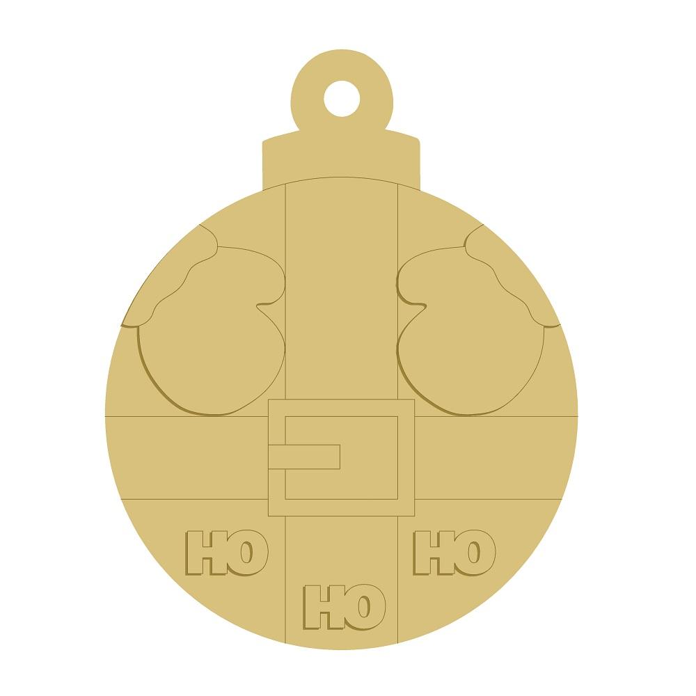 3D Design By Line Ornament MDF Cut Out Santa HO HO HO Belt - Unfinished For DIY