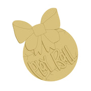 3D Design By Line Ball MDF Cutout With Ribbon - Unfinished For DIY