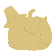 3D Design By Line Pumpkin MDF Cutout Pilgrim Turkey - Unfinished For DIY