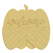 3D Design By Line Pumpkin MDF Cutout Welcome With Chevron Pattern - Unfinished For DIY