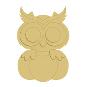 3D Design By Line MDF Cutout Pumpkin Owl Design - Unfinished For DIY