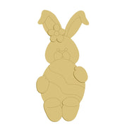 3D Design By Line Rabbit MDF Cutout Easter Bunny With Flower - Unfinished For DIY