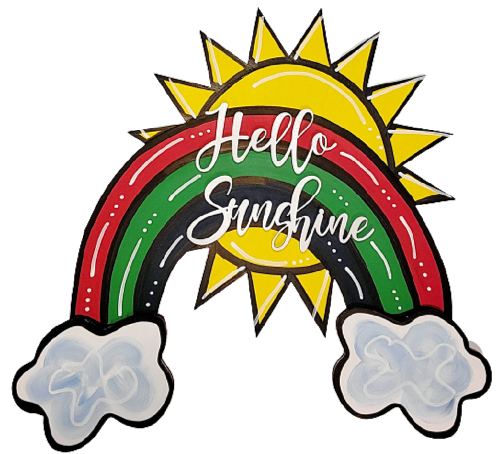 Design By Line Rainbow MDF Cutout Hello Sunshine - Unfinished For DIY