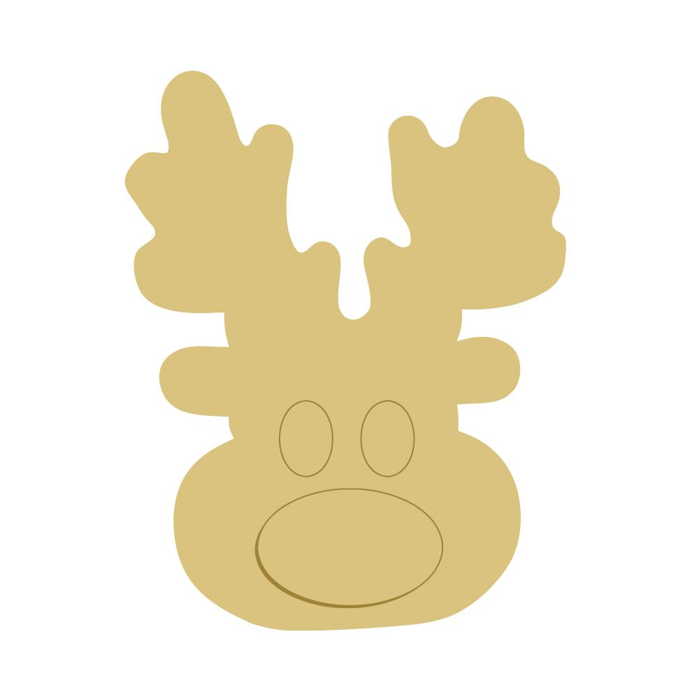 3D Design By Line Reindeer MDF Cutout Reindeer Head Silhouette - Unfinished For DIY