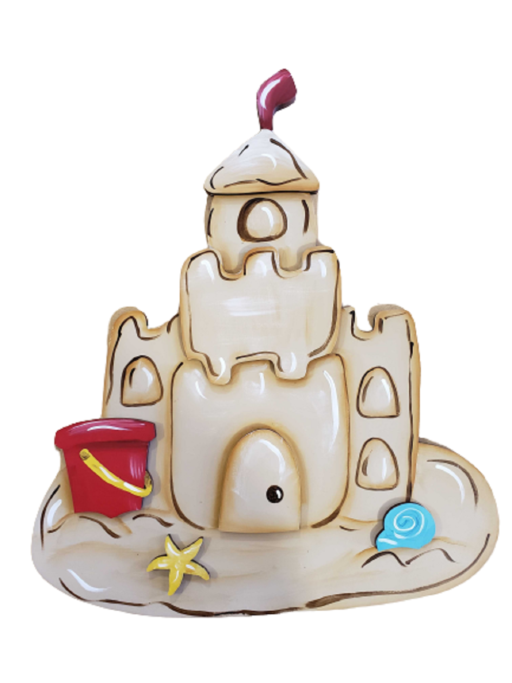 Basic Shape Sand Castle MDF Cutout Silhouette - Unfinished For DIY
