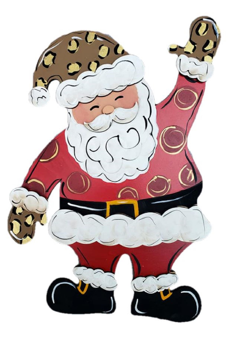 3D Design By Line Santa MDF Cutout Christmas Decor - Unfinished For DIY