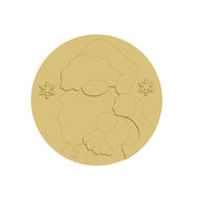 3D Design By Line Round MDF Cutout Santa Claus  - Unfinished For DIY