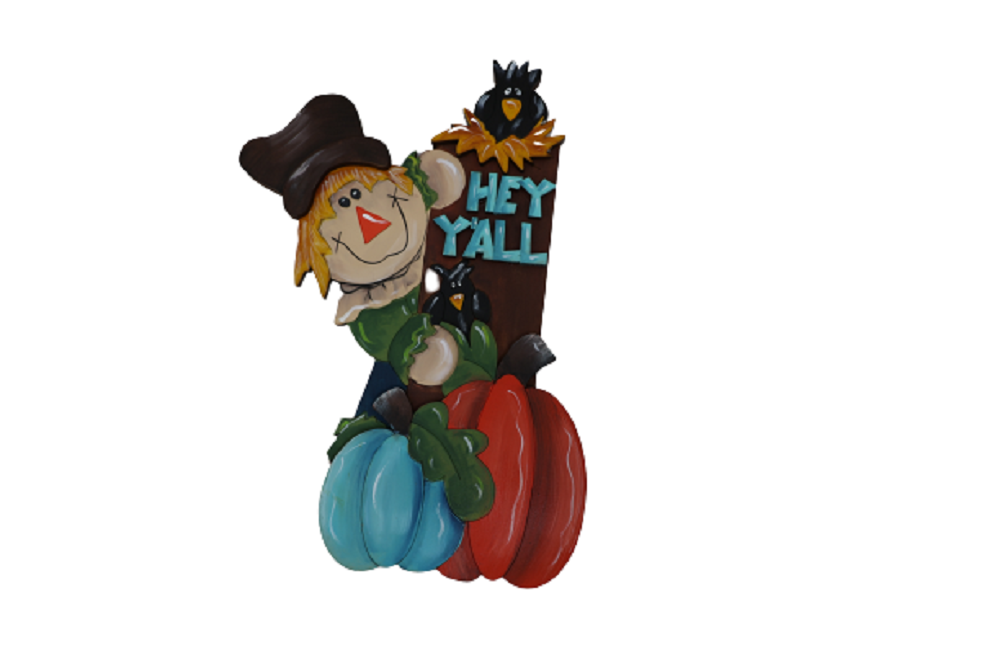 Design By Line Scarecrow MDF Cutout Hey Y'all Harvest - Unfinished For DIY
