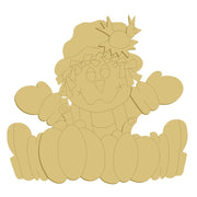 3D Design By Line Scarecrow MDF Cutout Autumn Scene With Pumpkins - Unfinished For DIY