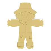 3D Design By Line Scarecrow MDF Cutout Smiling Face With Button Eyes And Patchwork Outfit - Unfinished For DIY