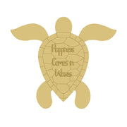 3D Design By Line Sea Turtle MDF Cutout Happiness Comes In Waves - Unfinished For DIY