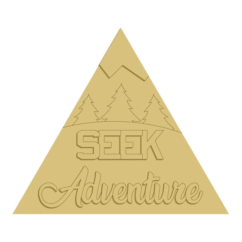 3D Design By Line Triangle MDF Cutout Seek Adventure - Unfinished For DIY