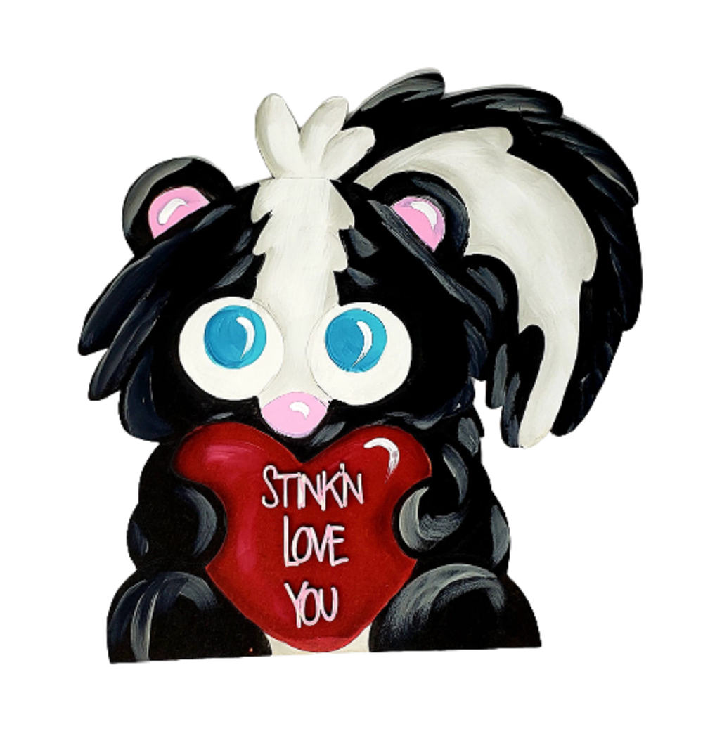 3D Design By Line Skunk MDF Cutout Stinkin Love You - Unfinished For DIY