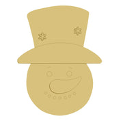 3D Design By Line Snowman Head MDF Cutout Snowflake Accent Top Hat - Unfinished For DIY